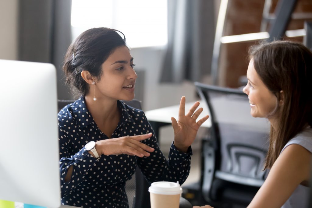R&S employees communicating