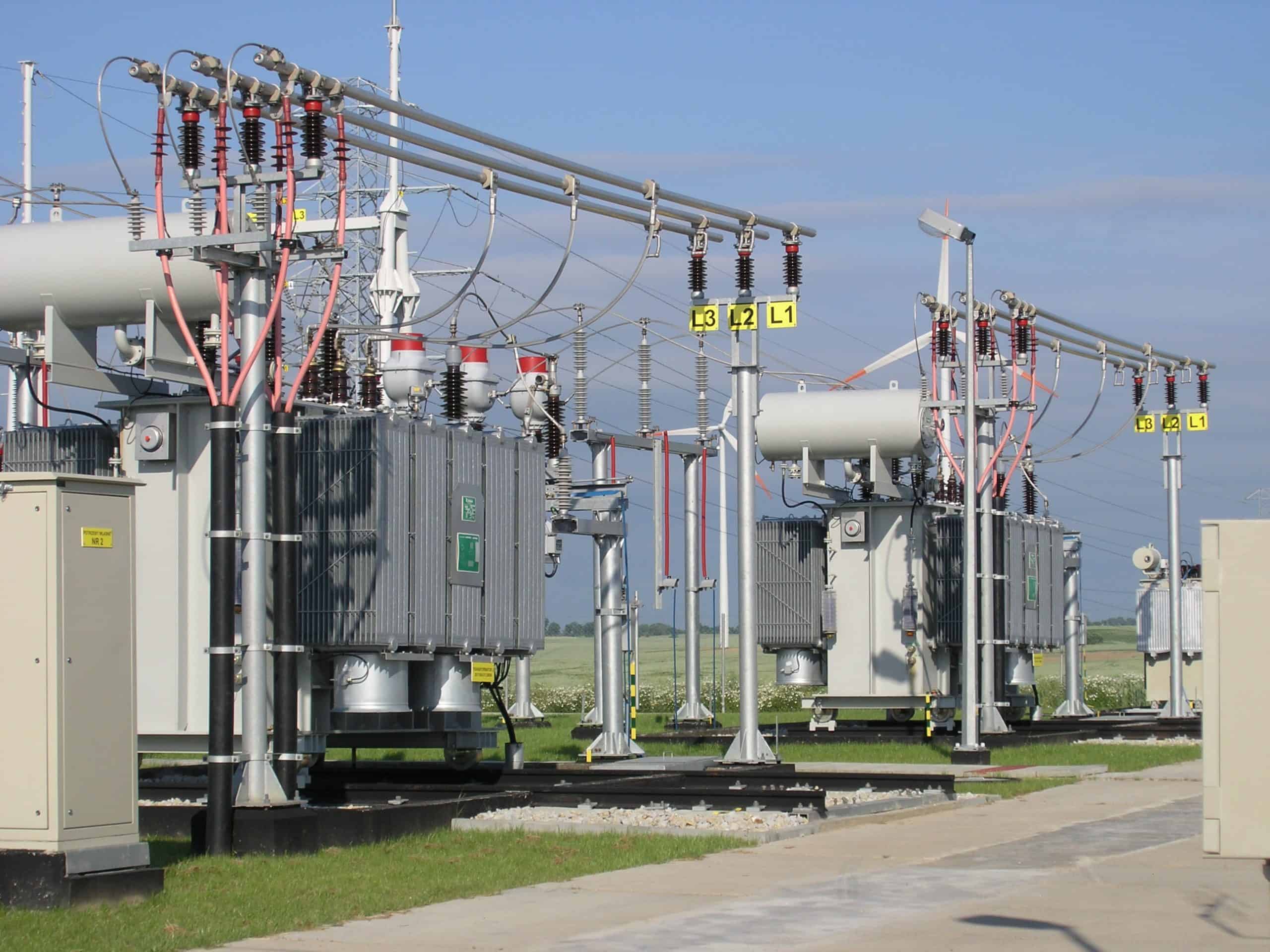 Power transformers in substation